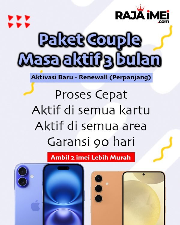 Paket Couple iMEi Aktif 3 Bulan – Langsung Pakai, Gak Ribet!
